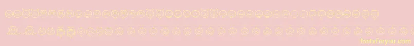 SomedevilfacesRegular-Schriftart – Gelbe Schriften auf rosa Hintergrund