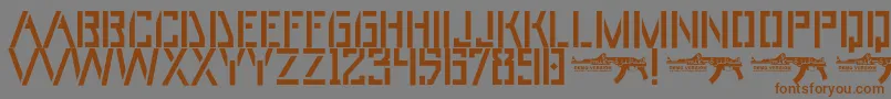 UmarStencils Font – Brown Fonts on Gray Background