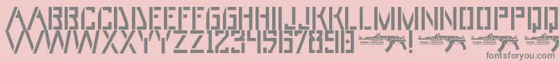 UmarStencils Font – Gray Fonts on Pink Background