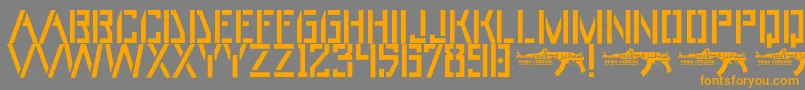 UmarStencils Font – Orange Fonts on Gray Background