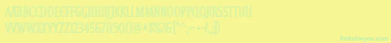 MoonglowLightcond-Schriftart – Grüne Schriften auf gelbem Hintergrund