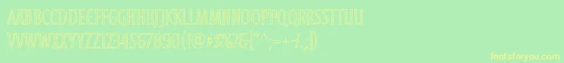 MoonglowLightcond Font – Yellow Fonts on Green Background