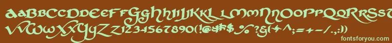 StCharlesExtraDark Font – Green Fonts on Brown Background