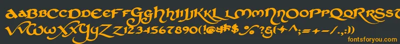 フォントStCharlesExtraDark – 黒い背景にオレンジの文字