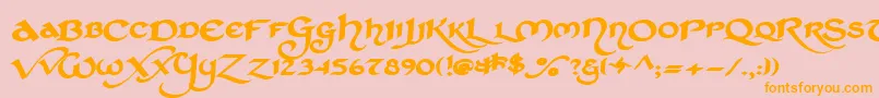 StCharlesExtraDark Font – Orange Fonts on Pink Background