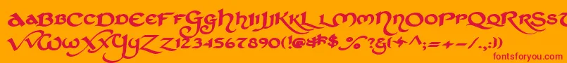 StCharlesExtraDark Font – Red Fonts on Orange Background