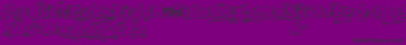 Darkwoodbeveled-Schriftart – Schwarze Schriften auf violettem Hintergrund