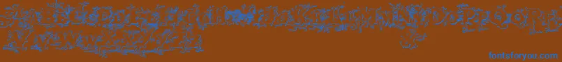 Darkwoodbeveled Font – Blue Fonts on Brown Background