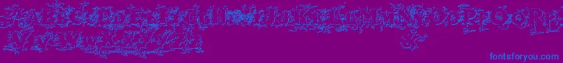 Darkwoodbeveled Font – Blue Fonts on Purple Background