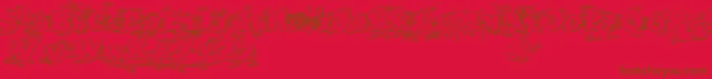 Darkwoodbeveled Font – Brown Fonts on Red Background