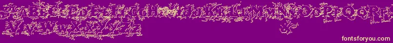 Darkwoodbeveled Font – Yellow Fonts on Purple Background