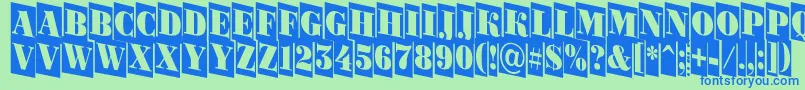 フォントABodoniortonrttlcmdn – 青い文字は緑の背景です。