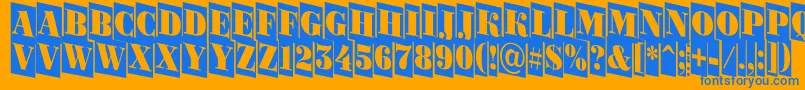 ABodoniortonrttlcmdn Font – Blue Fonts on Orange Background