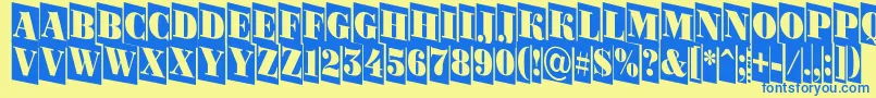 ABodoniortonrttlcmdn Font – Blue Fonts on Yellow Background