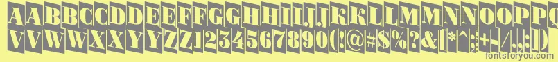 ABodoniortonrttlcmdn-Schriftart – Graue Schriften auf gelbem Hintergrund