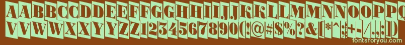 Czcionka ABodoniortonrttlcmdn – zielone czcionki na brązowym tle