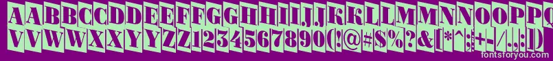 ABodoniortonrttlcmdn Font – Green Fonts on Purple Background