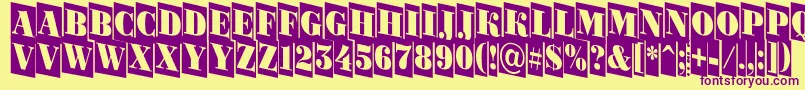 ABodoniortonrttlcmdn Font – Purple Fonts on Yellow Background