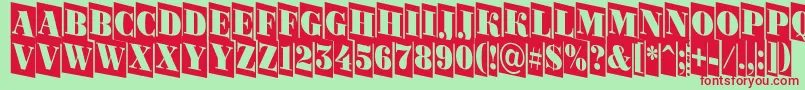 ABodoniortonrttlcmdn Font – Red Fonts on Green Background