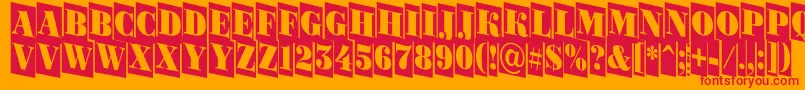 フォントABodoniortonrttlcmdn – オレンジの背景に赤い文字