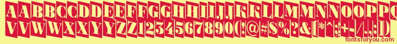 ABodoniortonrttlcmdn Font – Red Fonts on Yellow Background