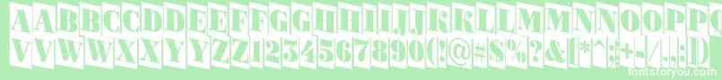 ABodoniortonrttlcmdn-Schriftart – Weiße Schriften auf grünem Hintergrund