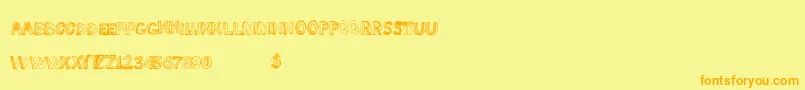 Somelines Font – Orange Fonts on Yellow Background