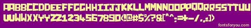 Fonte Chunq – fontes amarelas em um fundo roxo