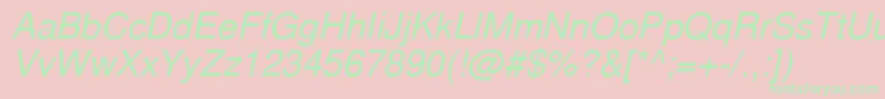 NimbussanlcyItalic Font – Green Fonts on Pink Background