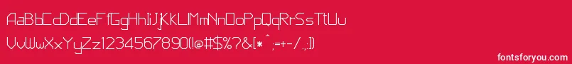 JdCode-Schriftart – Weiße Schriften auf rotem Hintergrund