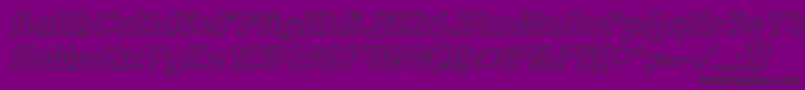 FuturexPhatOutlineItalic-Schriftart – Schwarze Schriften auf violettem Hintergrund