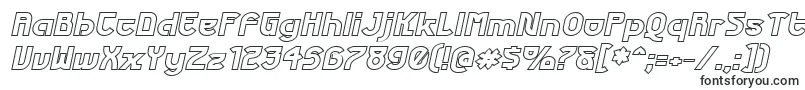 FuturexPhatOutlineItalic-fontti – Alkavat F:lla olevat fontit