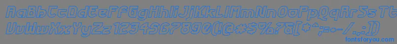 FuturexPhatOutlineItalic Font – Blue Fonts on Gray Background