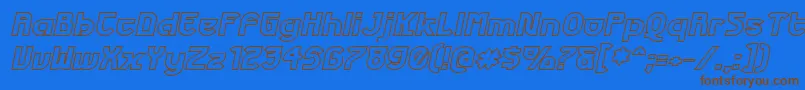 FuturexPhatOutlineItalic Font – Brown Fonts on Blue Background