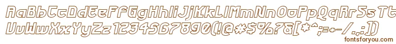 Шрифт FuturexPhatOutlineItalic – коричневые шрифты на белом фоне