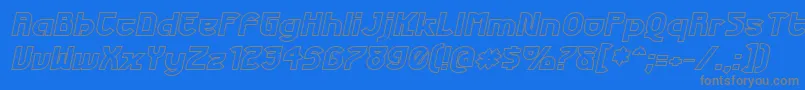 FuturexPhatOutlineItalic Font – Gray Fonts on Blue Background