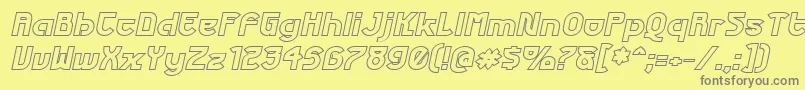 FuturexPhatOutlineItalic Font – Gray Fonts on Yellow Background