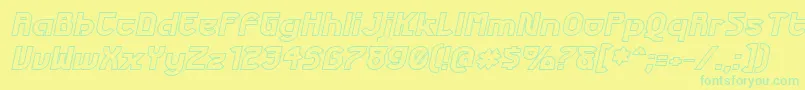 FuturexPhatOutlineItalic Font – Green Fonts on Yellow Background