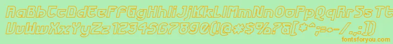 FuturexPhatOutlineItalic Font – Orange Fonts on Green Background