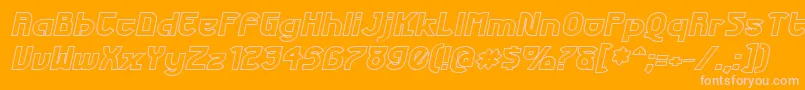 FuturexPhatOutlineItalic Font – Pink Fonts on Orange Background