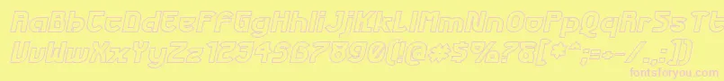 FuturexPhatOutlineItalic Font – Pink Fonts on Yellow Background