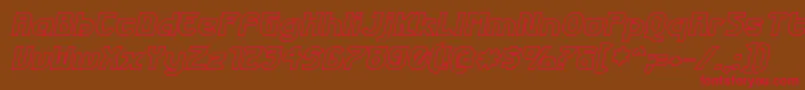 FuturexPhatOutlineItalic Font – Red Fonts on Brown Background