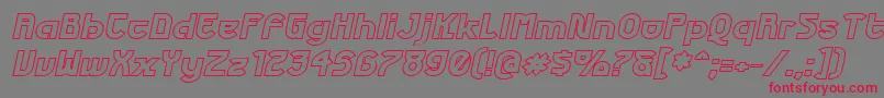 FuturexPhatOutlineItalic Font – Red Fonts on Gray Background