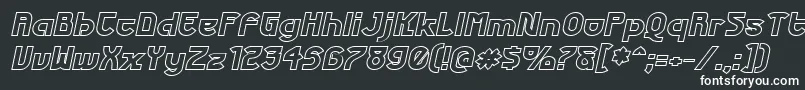 Шрифт FuturexPhatOutlineItalic – белые шрифты на чёрном фоне