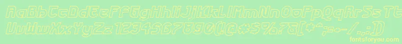 FuturexPhatOutlineItalic Font – Yellow Fonts on Green Background