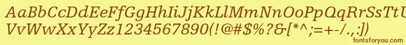 EgyptiennefltstdItalic Font – Brown Fonts on Yellow Background