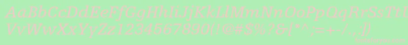 EgyptiennefltstdItalic Font – Pink Fonts on Green Background