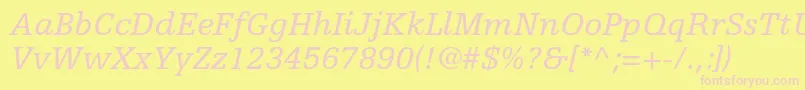 EgyptiennefltstdItalic Font – Pink Fonts on Yellow Background