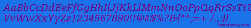 EgyptiennefltstdItalic Font – Purple Fonts on Blue Background