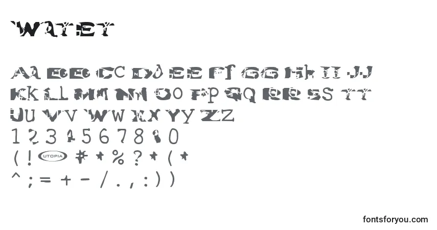Czcionka Watet – alfabet, cyfry, specjalne znaki